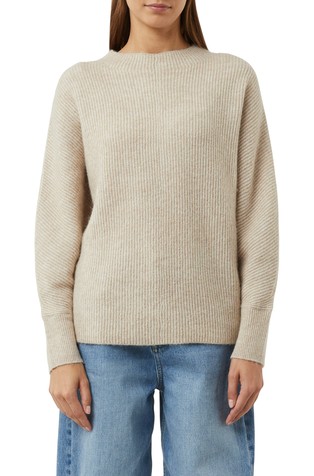 Pleten pulover z netopirskimi rokavi