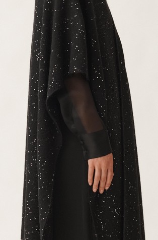 FABIANA FILIPPI Long cape-style knitted cardigan Black 4