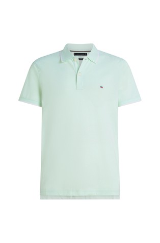 TOMMY HILFIGER Regular fit polo majica iz piké lanene mešanice Zelena - Light Green 5