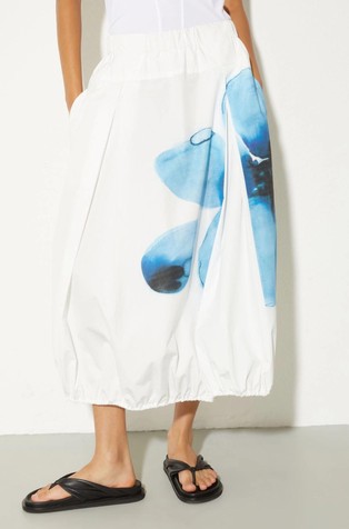 Midi balonasto krilo iz bombažnega poplina