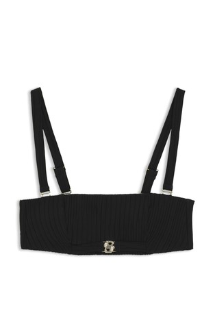 Plisiran bandeau zgornji del kopalk z dvojnim B monogramom