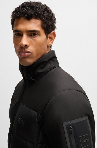 HUGO BOSS Water-repellent down jacket with detachable hood Black 4