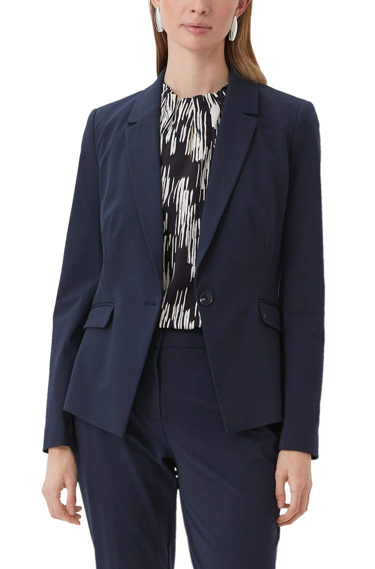 COMMA Regular fit suknjič iz viskozne mešanice Modra - Blue 