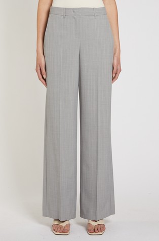 Ravne črtaste hlače iz raztegljive tkanine