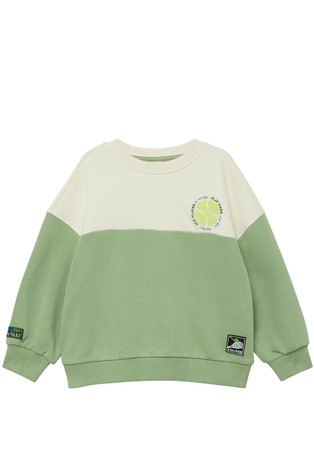 Oversized sweatshirt with embroidery and colour block