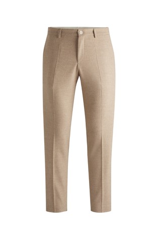 Slim fit hlače iz flanelaste volnene mešanice