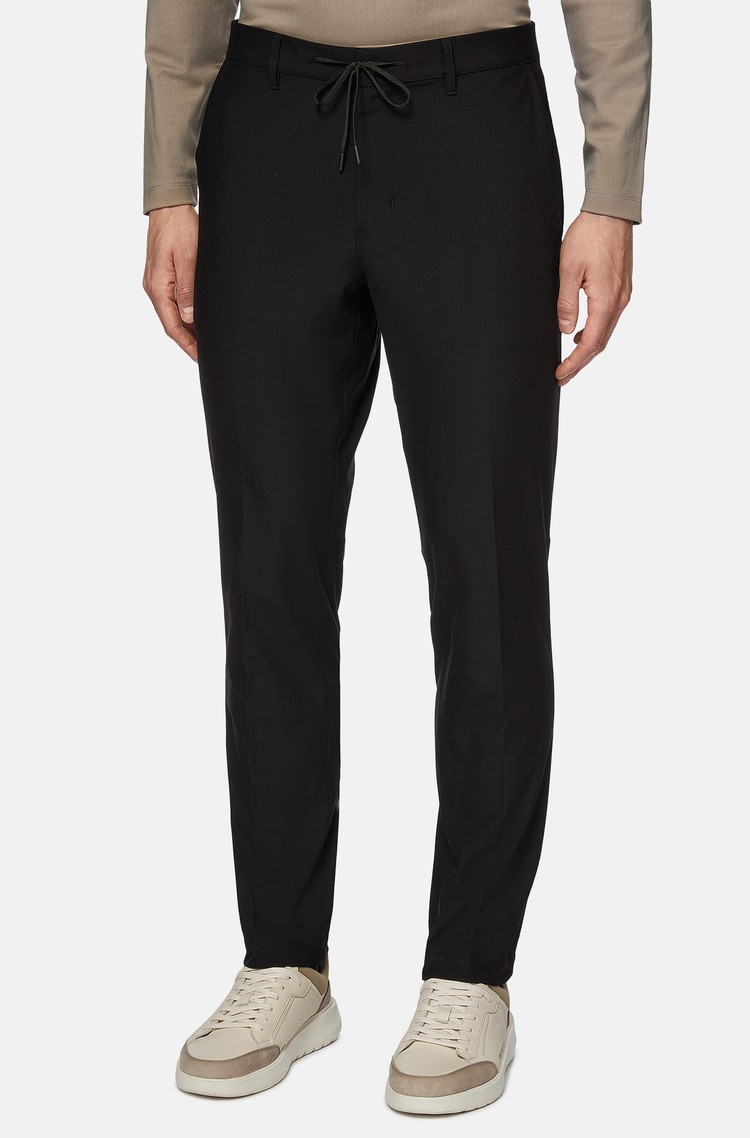 BOGGI MILANO Stretch nylon trousers Black 