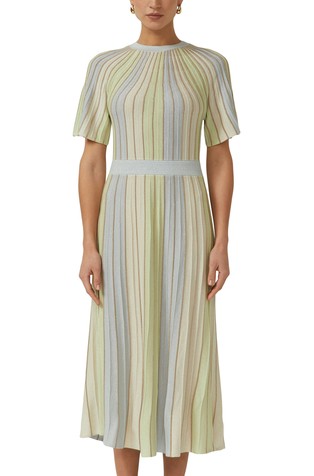 Multicolor knit dress with metallic yarn