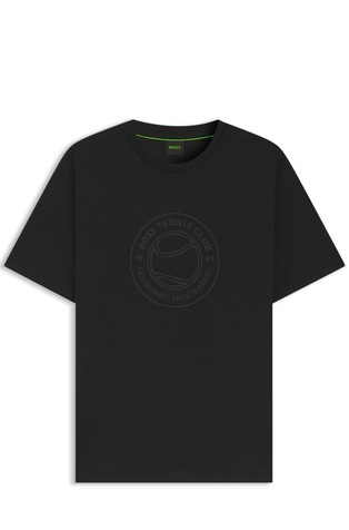 Bombažna majica s kratkimi rokavi in teniškim potiskom