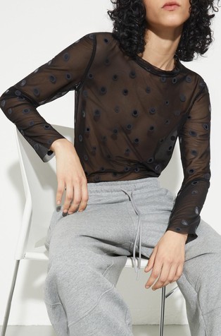 Majica iz tila s pikčastim vzorcem