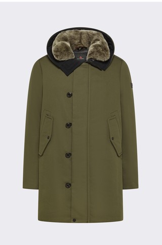 Water-repellent Parka with Fur Edging