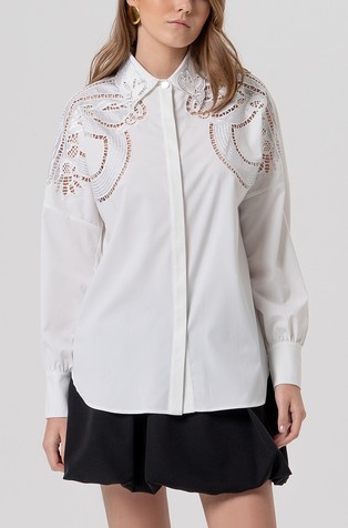 Regular fit srajca z vezenino