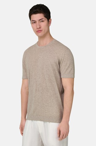 Pletena majica iz mešanice lana in bombaža