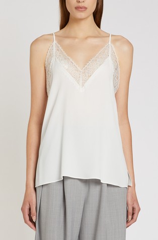 Majica z naramnicami iz mešanice s svilo