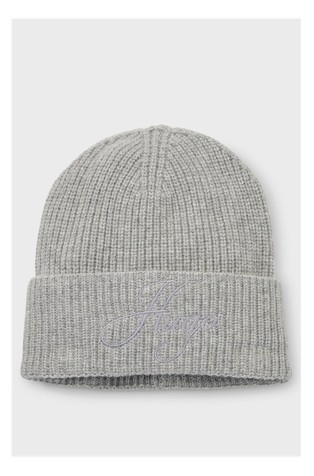 Chunky-knit wool-blend beanie with logo
