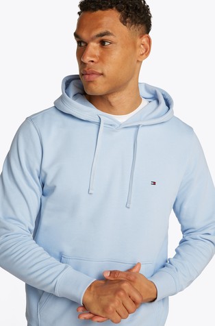 TOMMY HILFIGER Pulover s kapuco in vezeno logo zastavico Modra - Light Blue 4