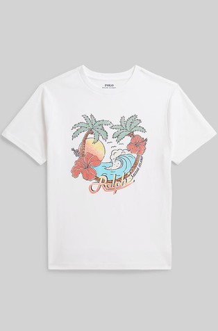 Bombažna majica s kratkimi rokavi in potiskom