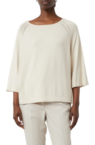 Oversized sweater in fine knit with lace details