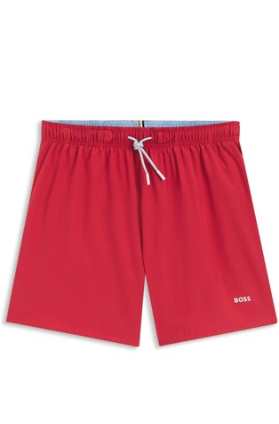 Quick-drying swim shorts with logo print