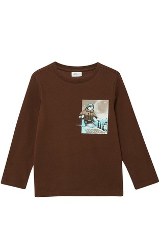 Cotton long-sleeved shirt with print