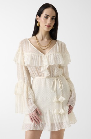 Mini obleka z naborki