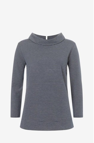 Striped sweater with 3/4 sleeves