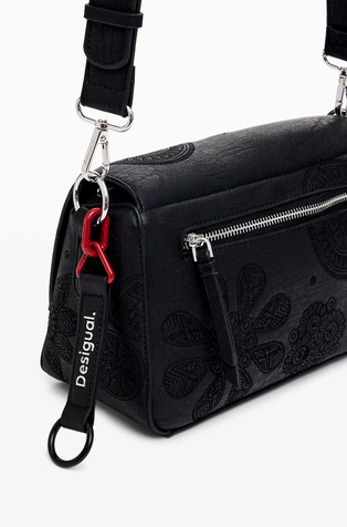 DESIGUAL Small crossbody bag with embroidery Black 4