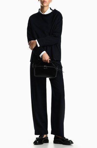 Wide-leg trousers in wool and cashmere