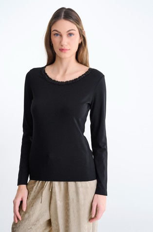Lace long sleeve pyjama top