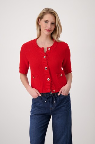 Knit cardigan in cotton-blend