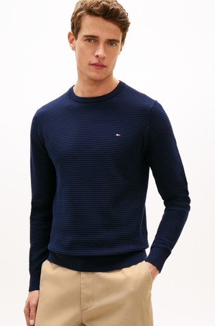 Textured Knit Crew Neck Jumper