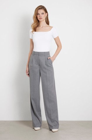 GUESS Relaxed fit hlače iz viskozne mešanice Siva - Gray 3
