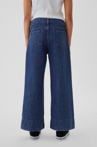 GAP Wide leg denim hlače za deklice Modra - Dark Wash 3