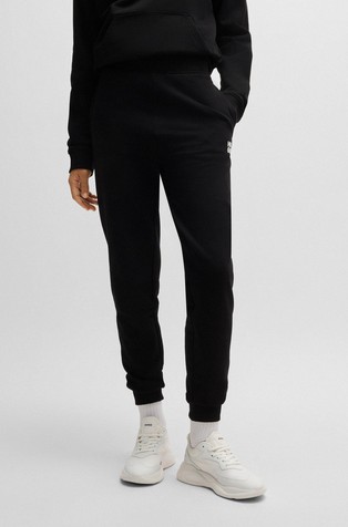 Cotton-terry tracksuit bottoms with stacked logo