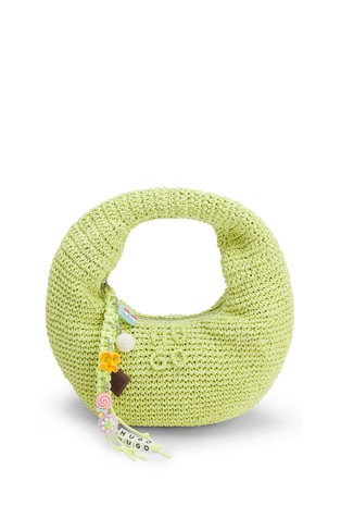 Hobo torbica v kvačkanem slogu z logo obeski