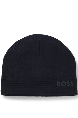 Wool-blend beanie hat