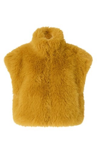 Cropped faux fur vest