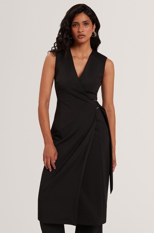 Obleka brez rokavov na preklop