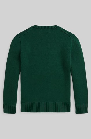 RALPH LAUREN Pleten pulover z intarzijskim motivom psa Zelena - Green 2