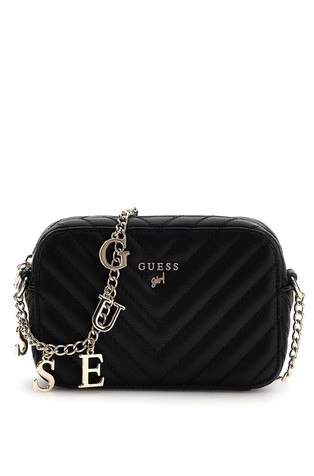 Prešita torbica z logo črkami na naramnici