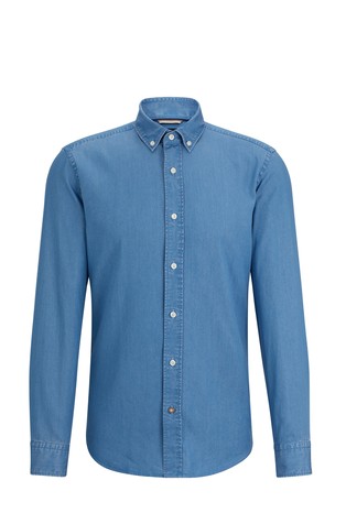 Casual-fit shirt in lyocell blend