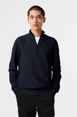 Seamless 3D Knit Half-Zip Sweater