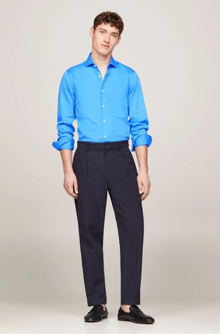 TOMMY HILFIGER TH Flex slim fit srajca iz poplina Modra - Blue 3