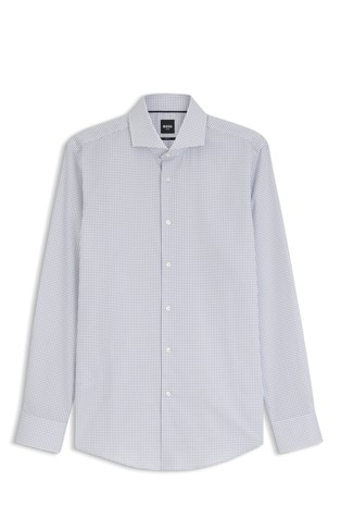 Cotton shirt with micro pattern