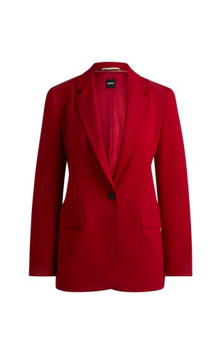 Regular-fit jacket in crepe