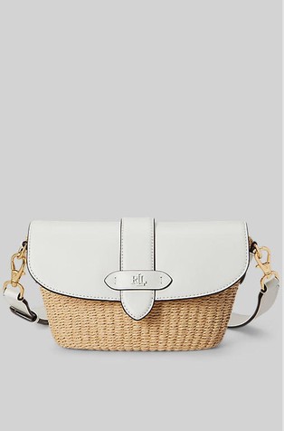 Lynden manjša torbica iz papirnate slame in usnja