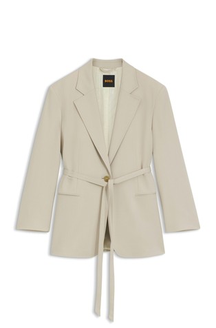 Oversized-fit blazer with belt