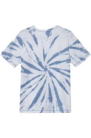 S.OLIVER Majica s kratkimi rokavi in batik vzorcem Modra - Blue / White 2