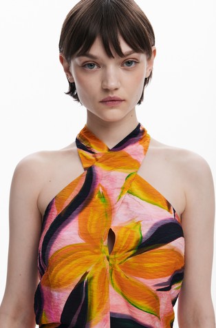 DESIGUAL Crossed flowers Blouse Multi 6