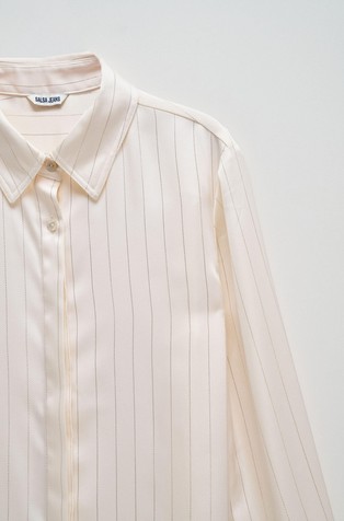SALSA JEANS Patterned satin shirt Beige 6